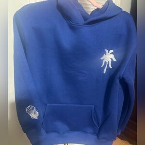 Pink Palm Puff women’s XS royal blue